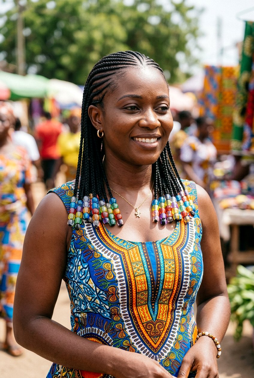 Straight Back Braids With Beads - 20 braided straight back styles for women - 20 braided straight back styles for women