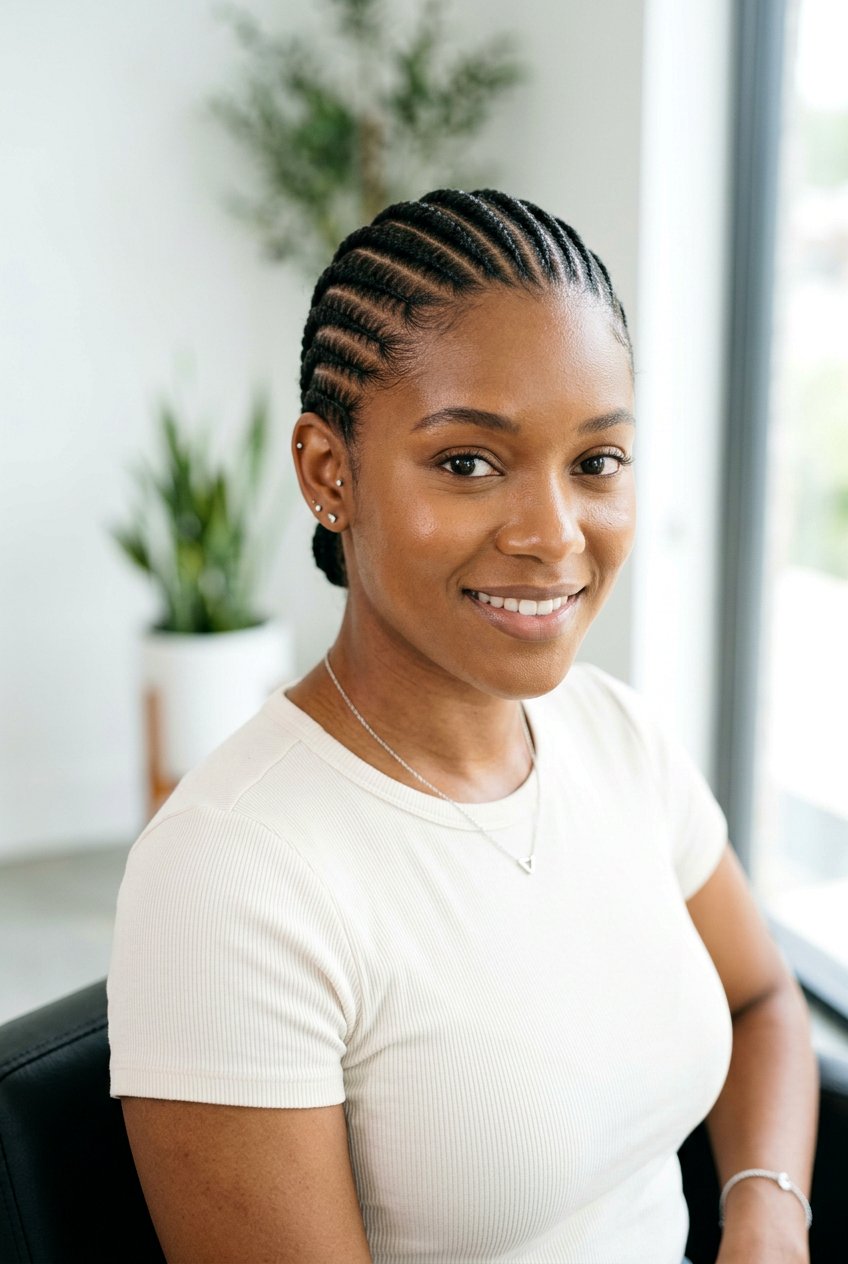 Straight Back Cornrows - 20 low maintenance braid styles for black women - 20 low maintenance braid styles for black women