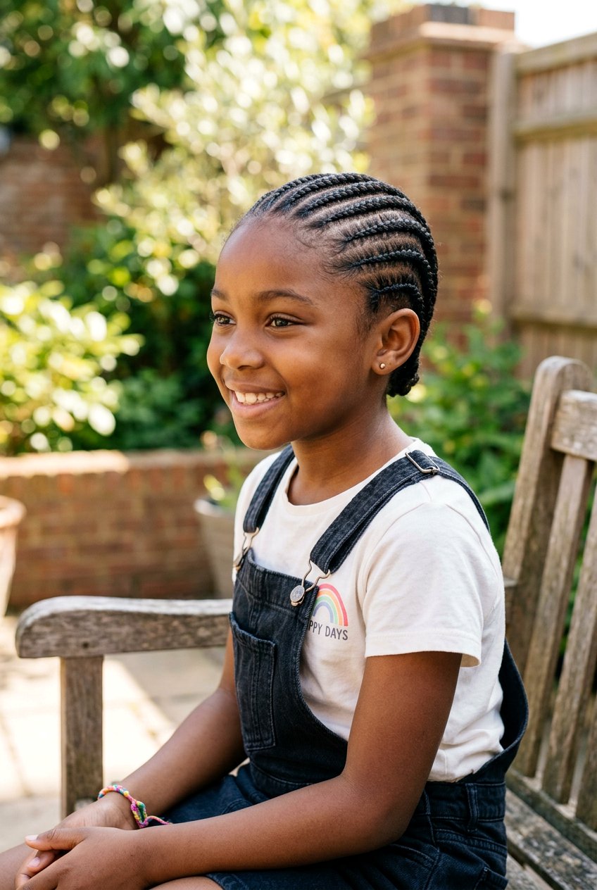 Straight Back Stitch Braids For Kids - 20 stitch braids for girls - 20 stitch braids for girls