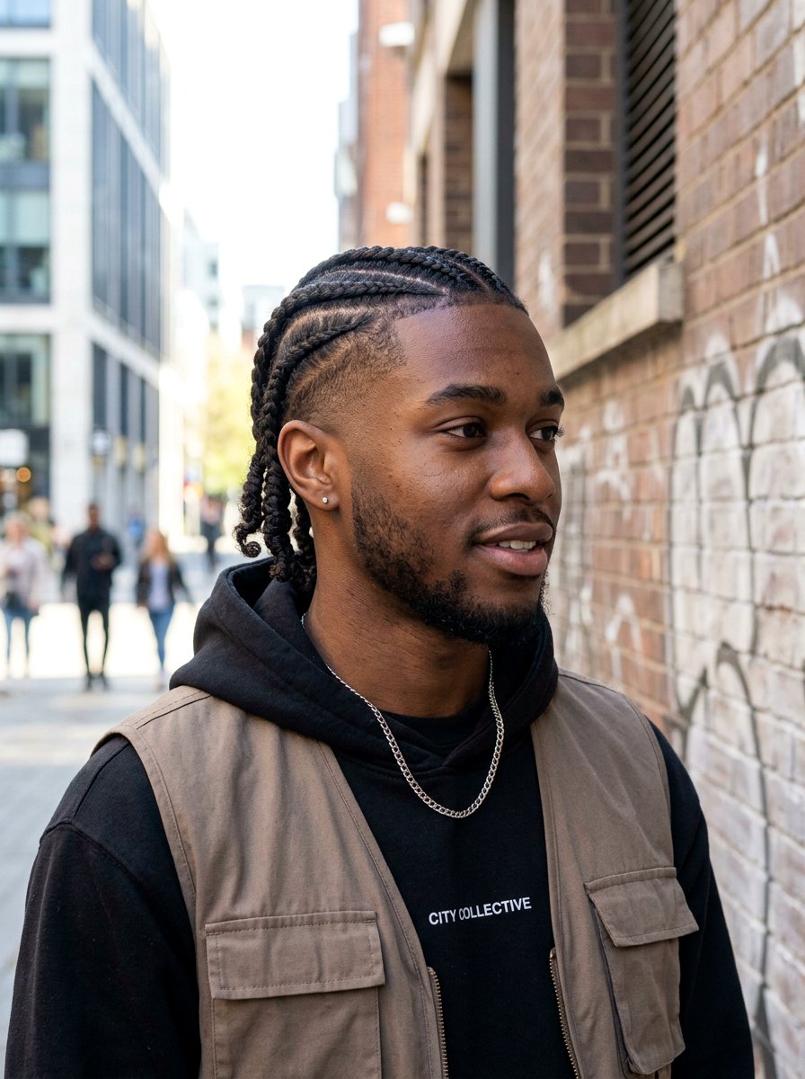 Straight Back Stitch Braids For Men - 20 stitch braids for men - 20 stitch braids for men