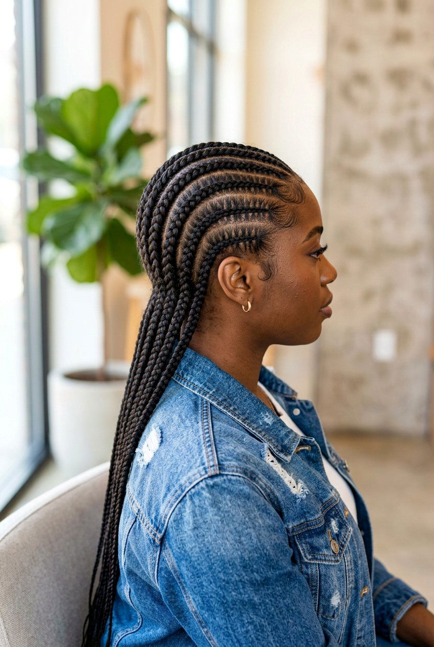 Straight Back Stitch Braids - 20 braided straight back styles for women - 20 braided straight back styles for women