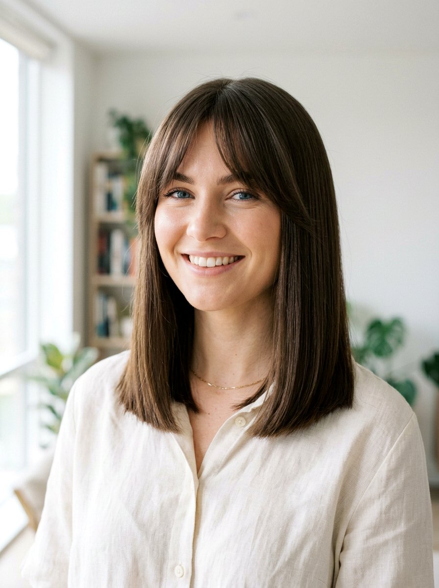 Straight Blunt Haircut With Curtain Bangs - 20 straight haircut with blunt ends - 20 straight haircut with blunt ends