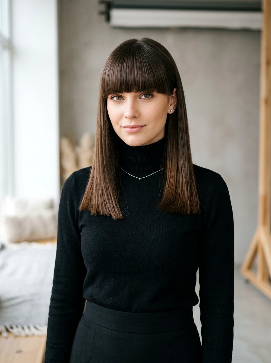 Straight Blunt Haircut With Full Bangs - 20 straight haircut with blunt ends - 20 straight haircut with blunt ends