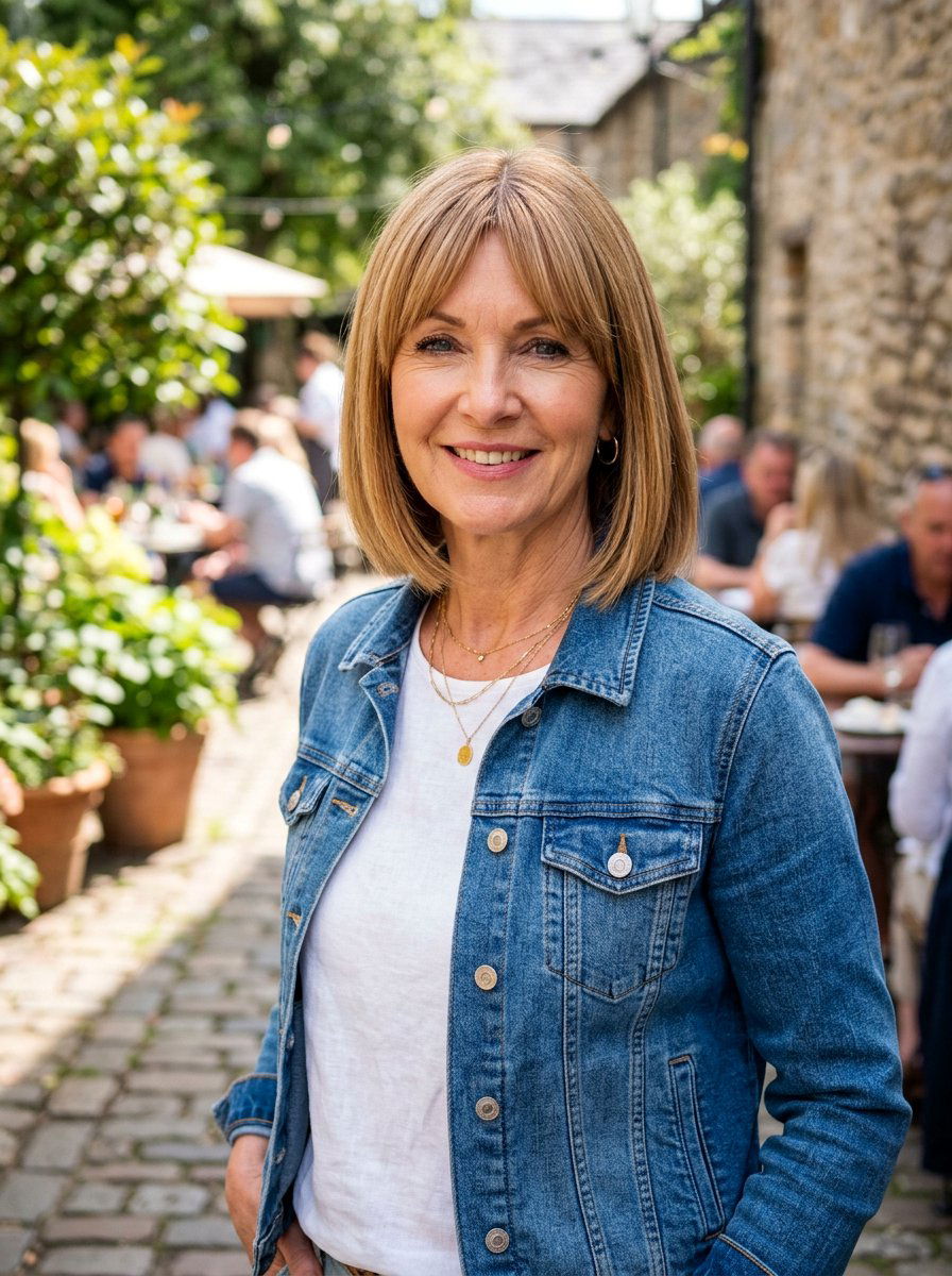 Straight Bob With Curtain Bangs - 20 straight bob haircut for mature women - 20 straight bob haircut for mature women