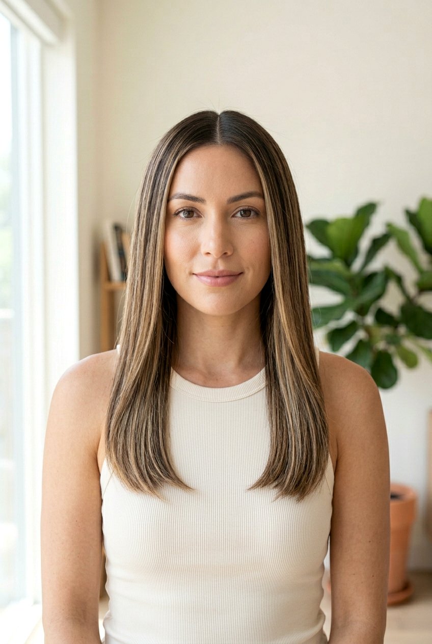 Straight Brunette Hair With Beige Highlights - 20 brunette hair with soft beige highlights - 20 brunette hair with soft beige highlights