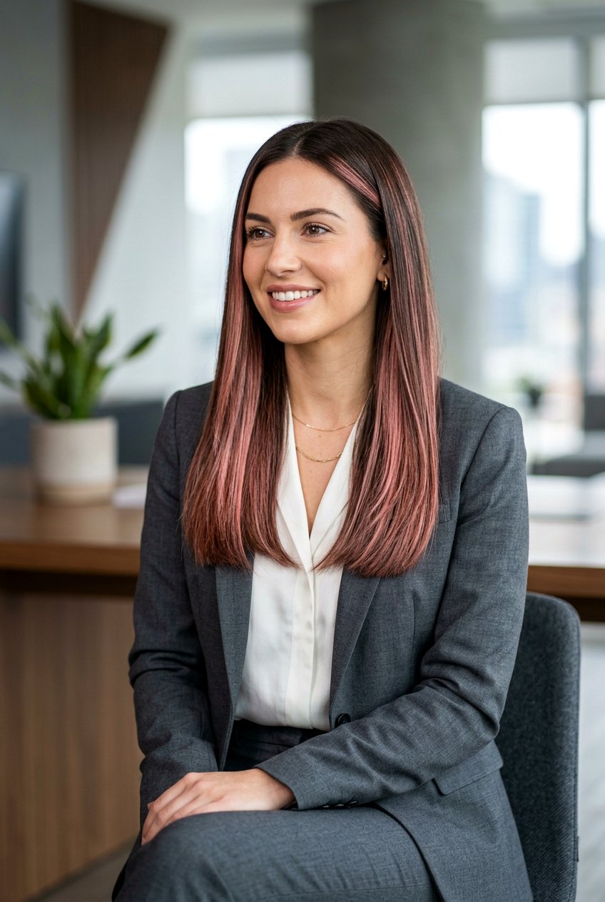 Straight Brunette Hair With Rose Gold Balayage - 20 brunette hair with rose gold balayage - 20 brunette hair with rose gold balayage