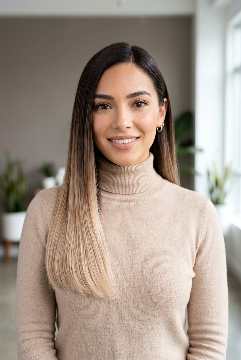 Straight Cocoa Brunette With Creamy Beige Ends - 20 cocoa brunette with beige balayage - 20 cocoa brunette with beige balayage