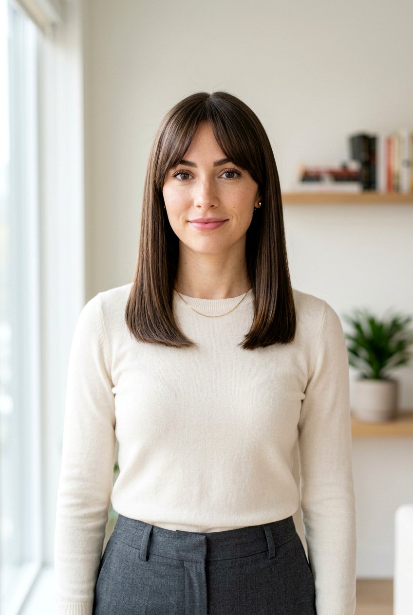 Straight Collarbone Haircut With Curtain Bangs - 20 collarbone haircut with curtain bangs - 20 collarbone haircut with curtain bangs