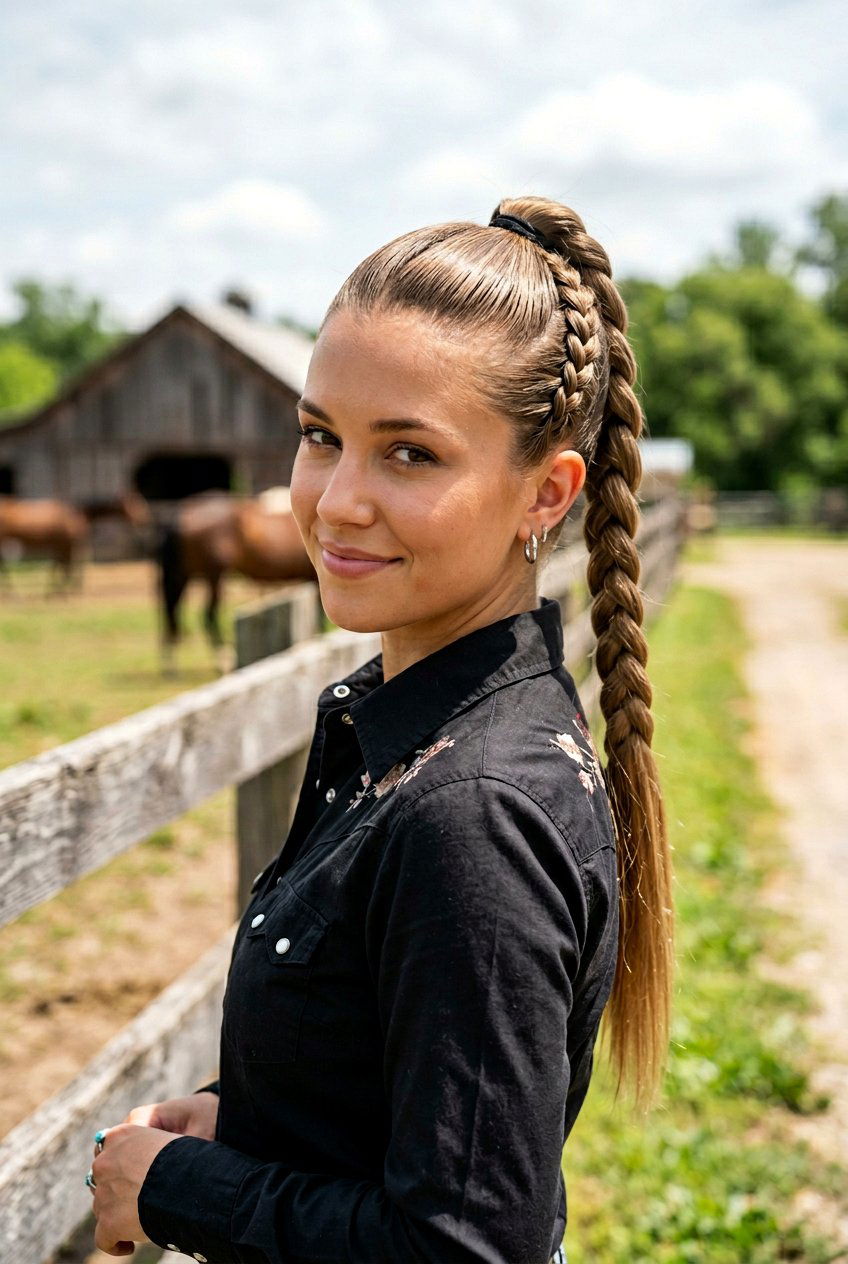 Straight Cowgirl Braid Ponytail - 20 cowgirl braid ponytail - 20 cowgirl braid ponytail
