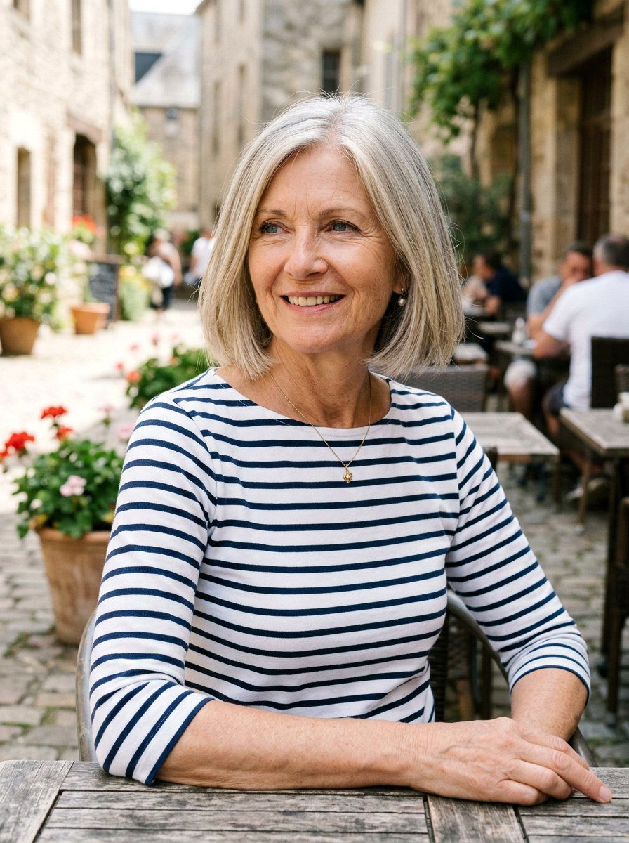 Straight French Bob for Mature Women - 20 straight haircut for women over 60 - 20 straight haircut for women over 60