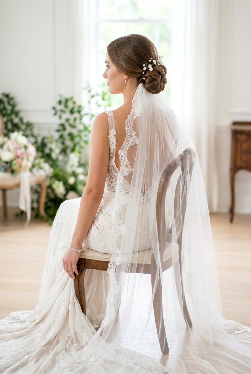 Straight Hair Bridal Chignon - 20 bridal hairstyle for straight sleek look - 20 bridal hairstyle for straight sleek look