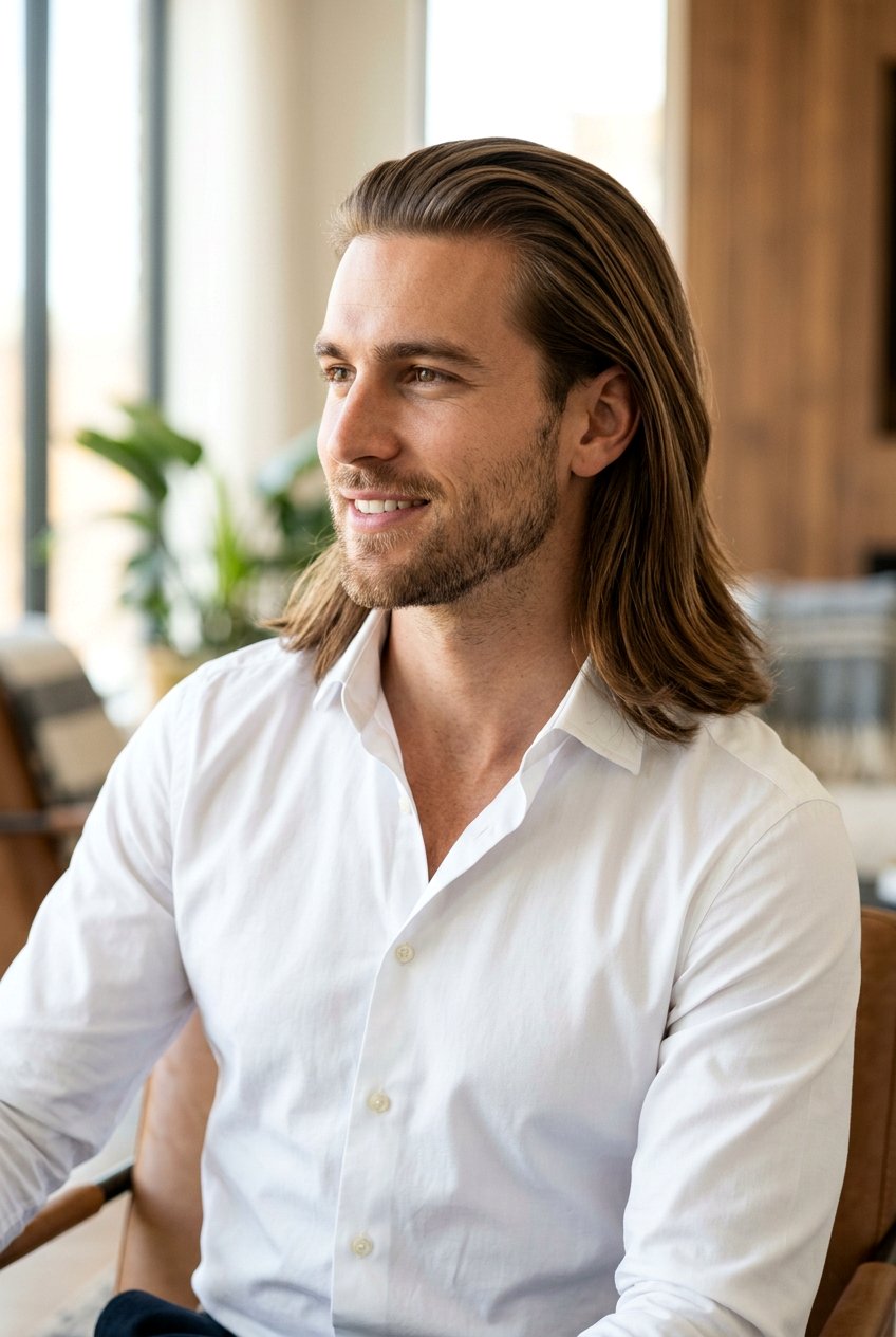 Straight Hair Flow - 20 shoulder length flow haircut men - 20 shoulder length flow haircut men