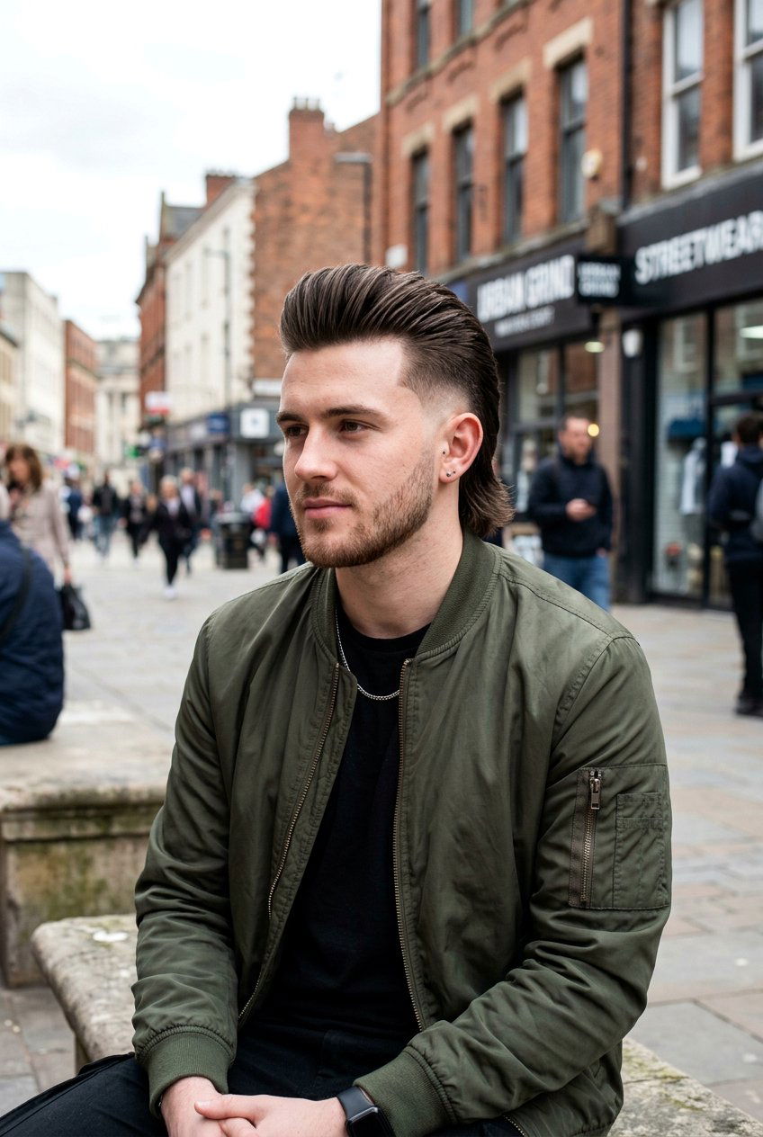 Straight Hair Mohawk Mullet Burst Fade - 20 burst fade mullet for men with straight hair - 20 burst fade mullet for men with straight hair