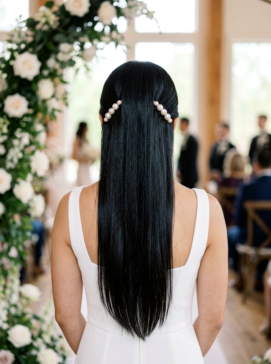 Straight Hair Pearl Clips - 20 wedding hairstyles with pearl clips - 20 wedding hairstyles with pearl clips