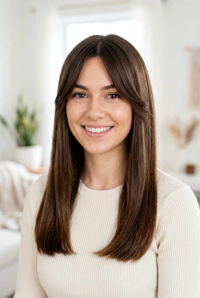 Straight Hair With Curtain Bangs - 20 hairstyles for straight hair - 20 hairstyles for straight hair
