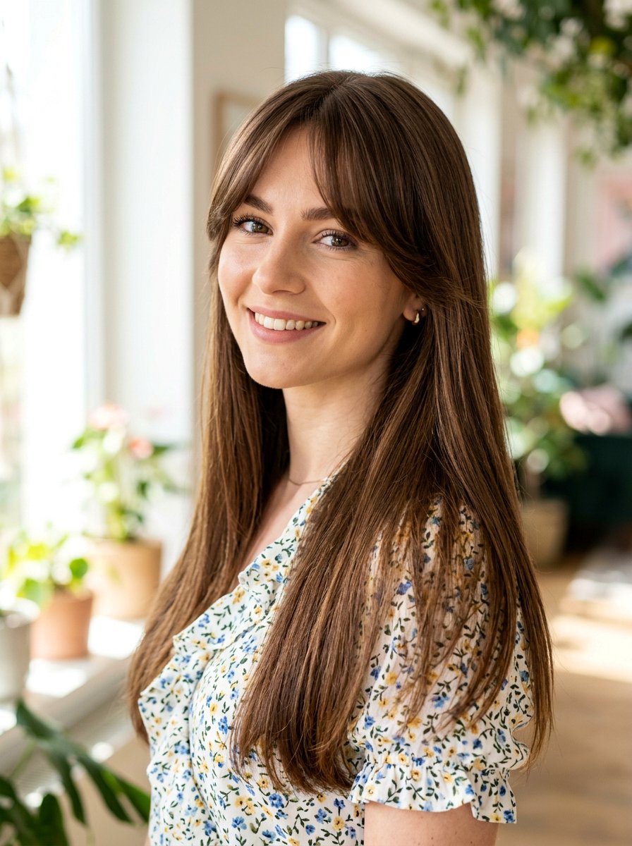 Straight Hair With Curtain Bangs - 20 straight hairstyle ideas for women - 20 straight hairstyle ideas for women