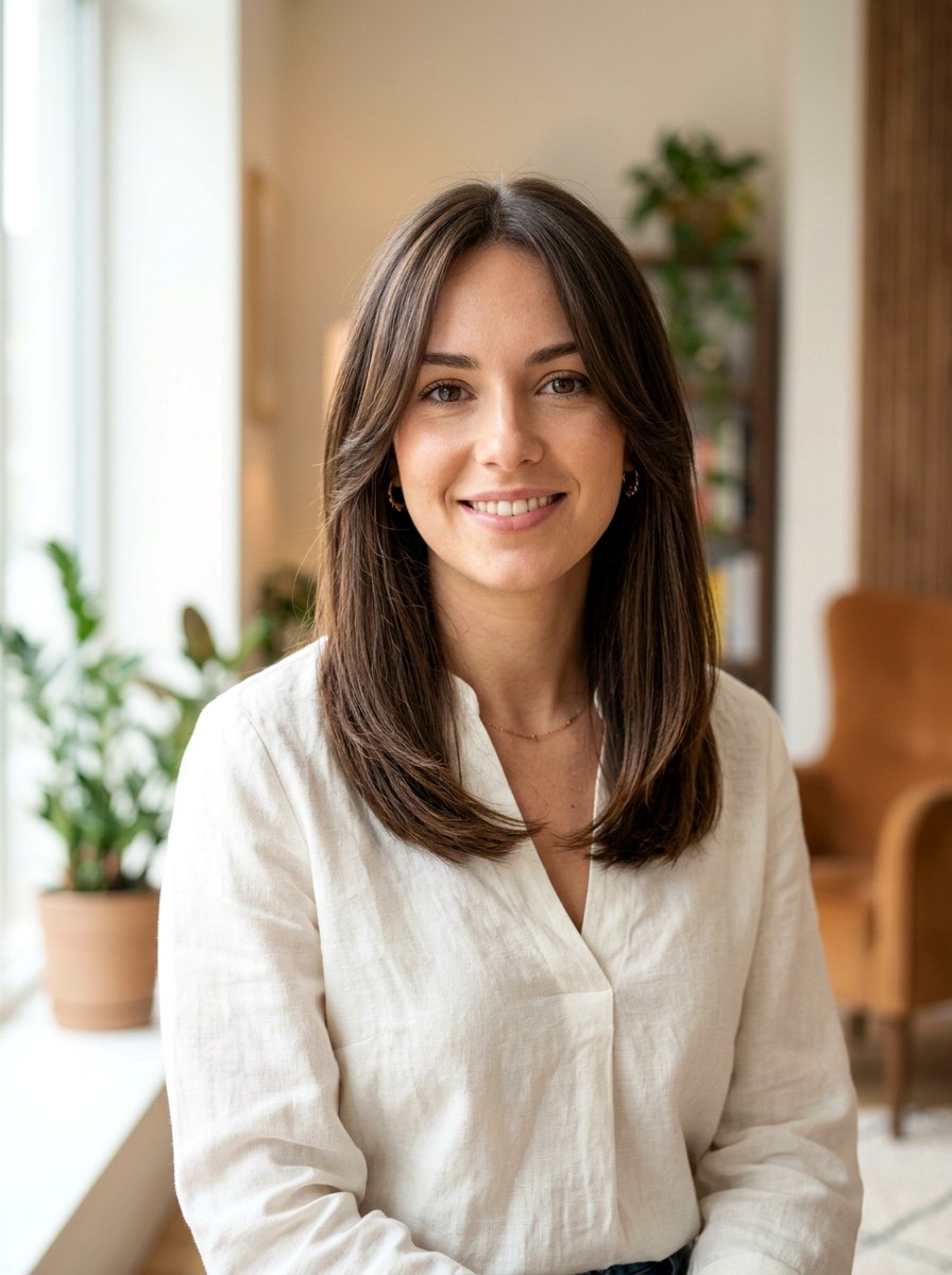 Straight Hair With Face Framing Layers - 20 sleek hairstyle for office meeting - 20 sleek hairstyle for office meeting