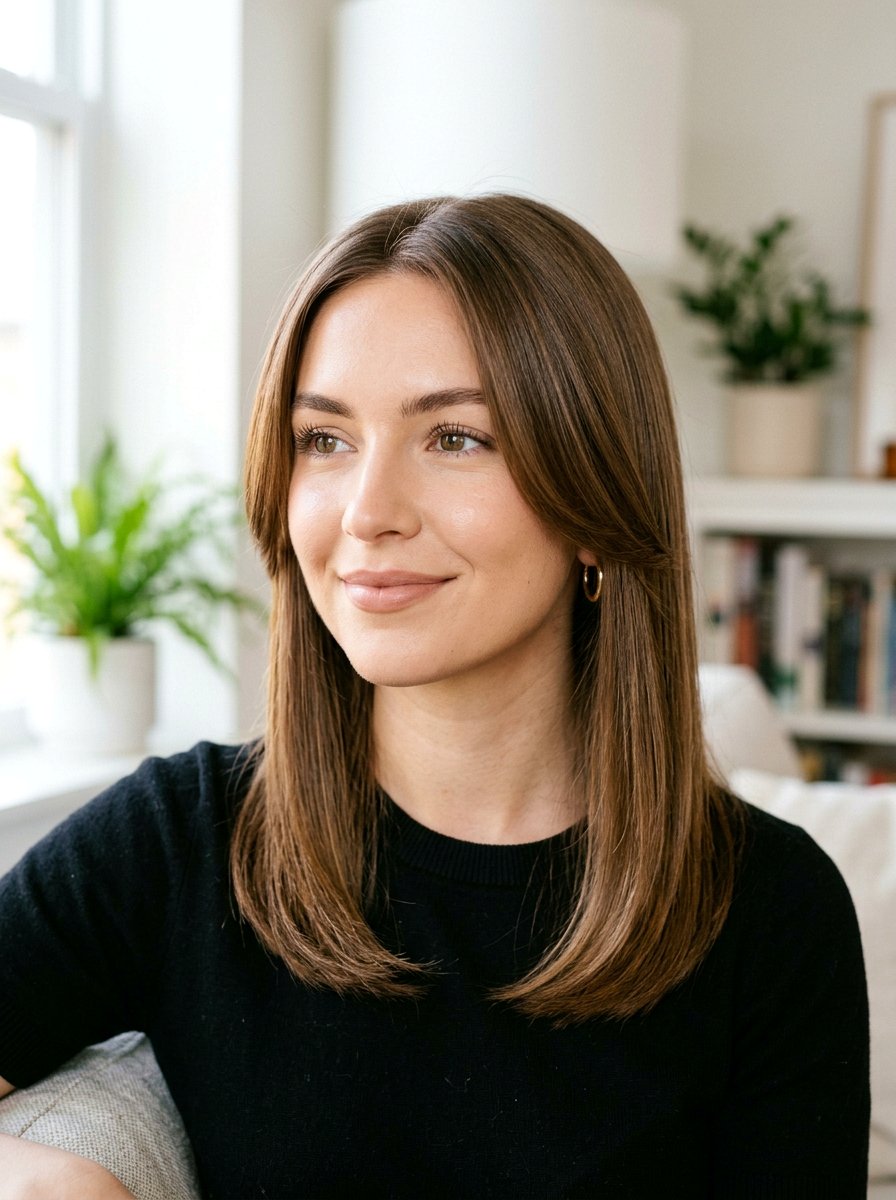 Straight Hair With Face Framing Layers - 20 polished straight haircut for women - 20 polished straight haircut for women