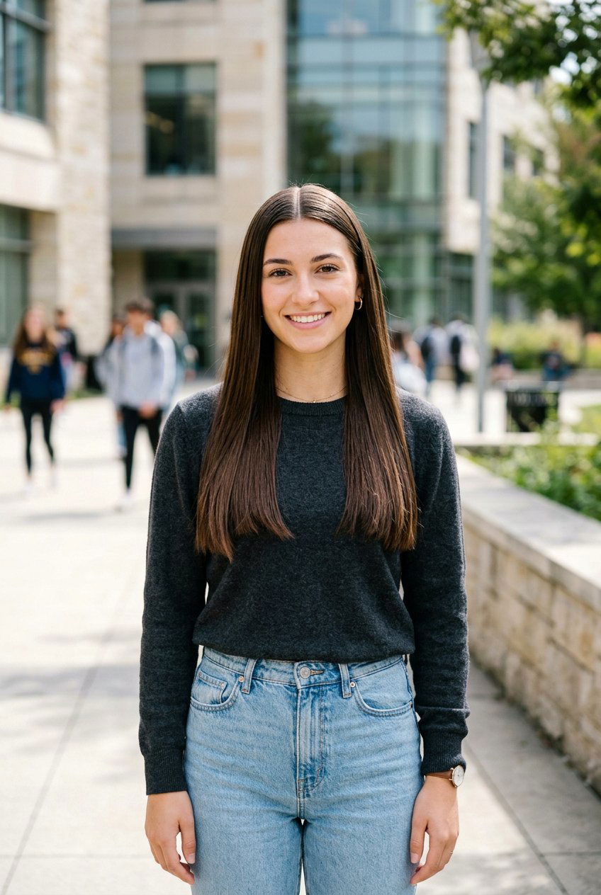 Straight Hair With Middle Part - 20 quick hairstyles for college girls - 20 quick hairstyles for college girls