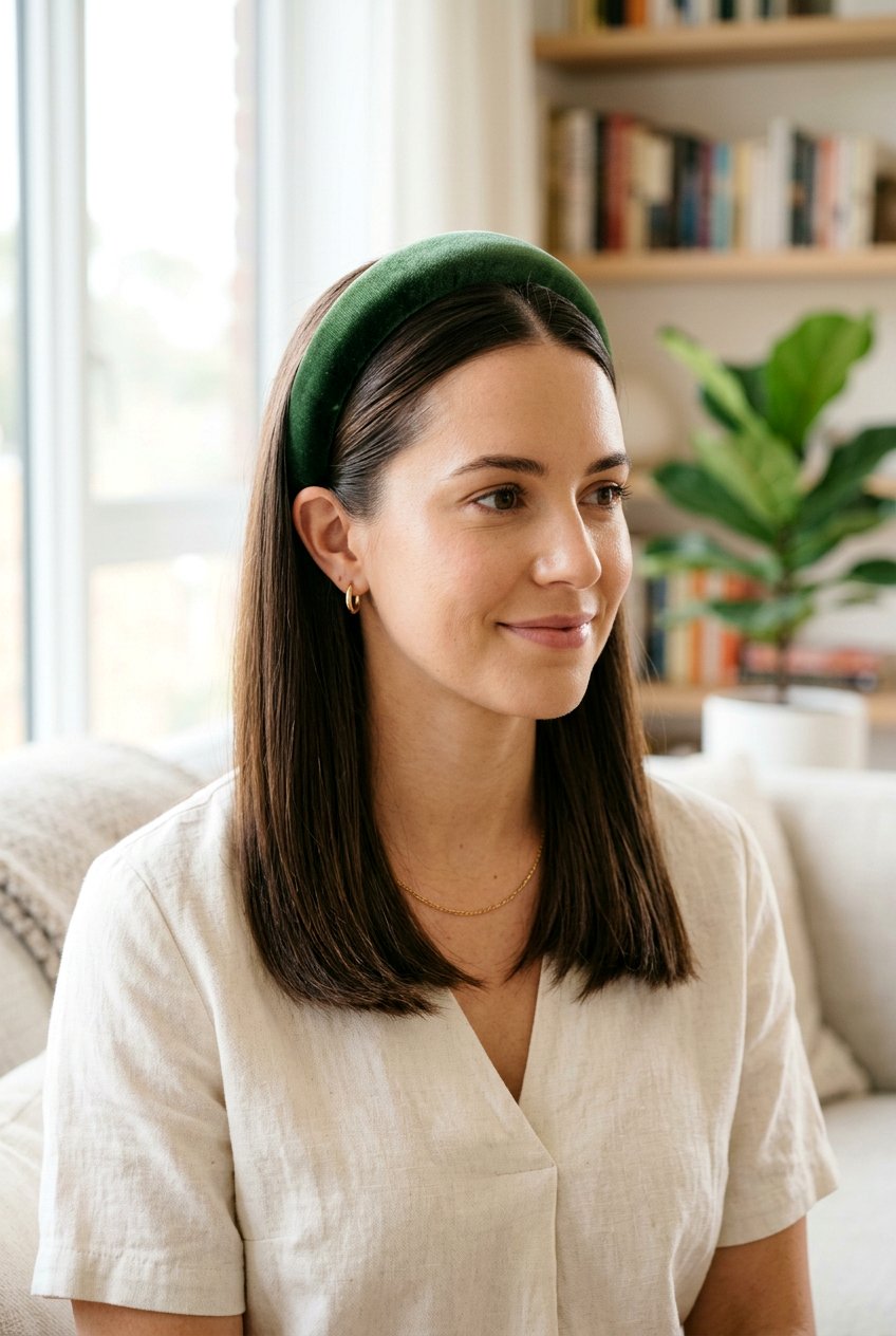 Straight Hair With Padded Headband - 20 headband hairstyles - 20 headband hairstyles