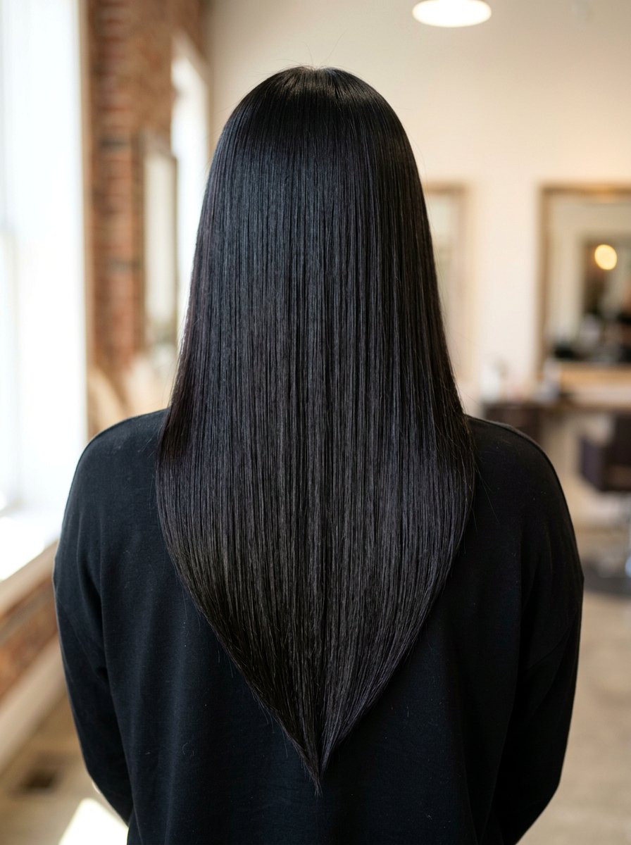 Straight Hair With V Shape Cut - 20 polished straight haircut for women - 20 polished straight haircut for women