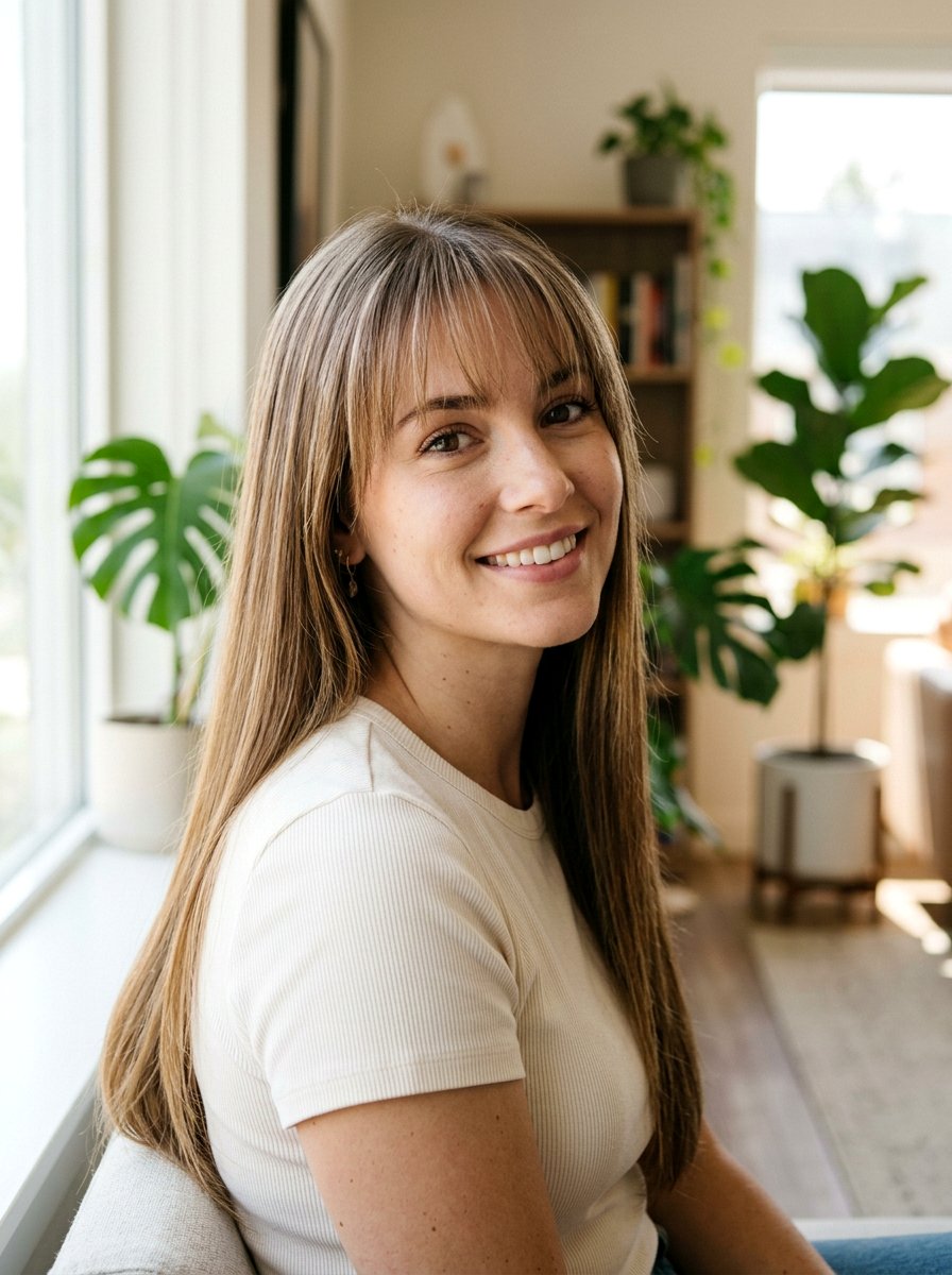 Straight Hair With Wispy Bangs - 20 polished straight haircut for women - 20 polished straight haircut for women