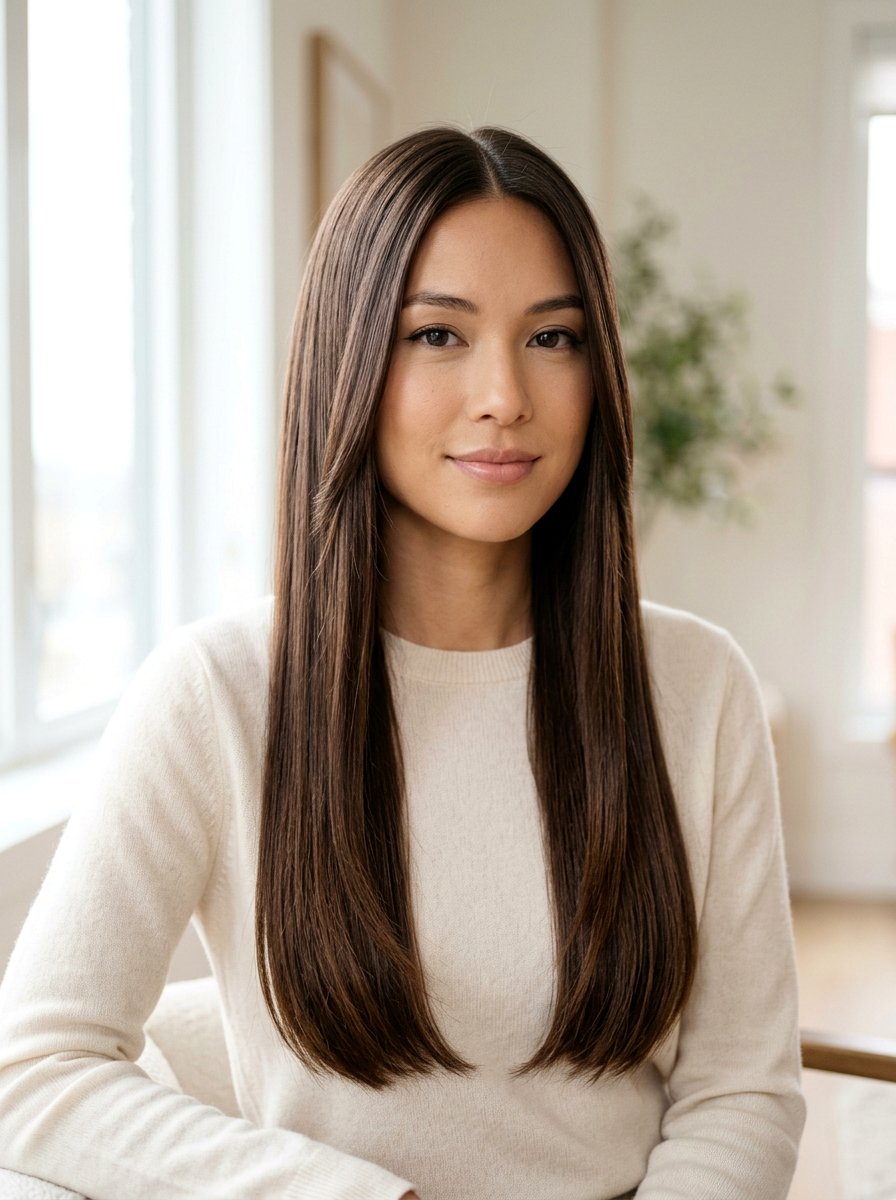 Straight Haircut With Long Front Face Framing Pieces - 20 straight haircut with face framing strands - 20 straight haircut with face framing strands