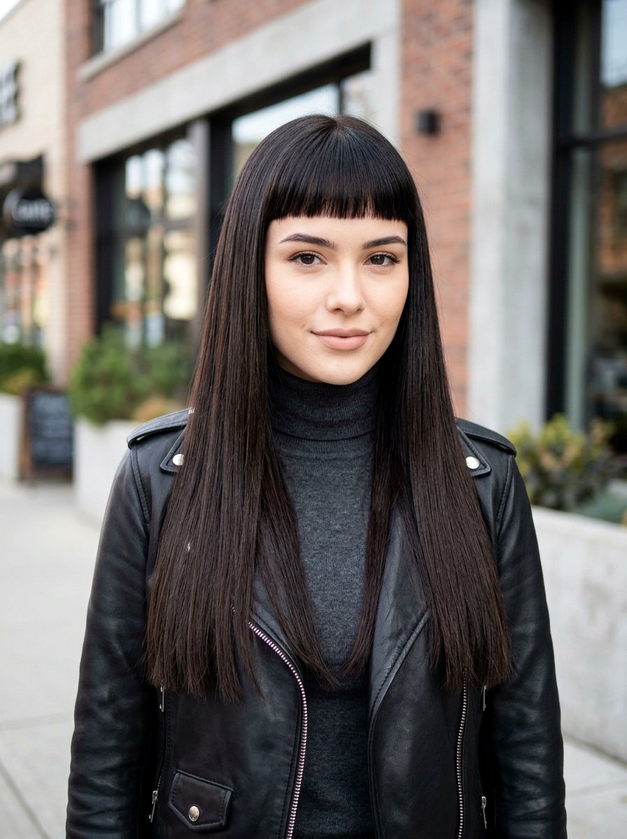 Straight Haircut With Micro Bangs - 20 straight haircut ideas for women - 20 straight haircut ideas for women