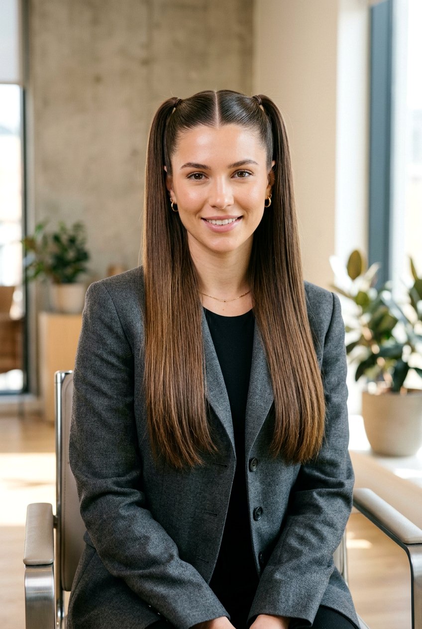 Straight Half Up Pigtails - 20 half up pigtail hairstyles - 20 half up pigtail hairstyles