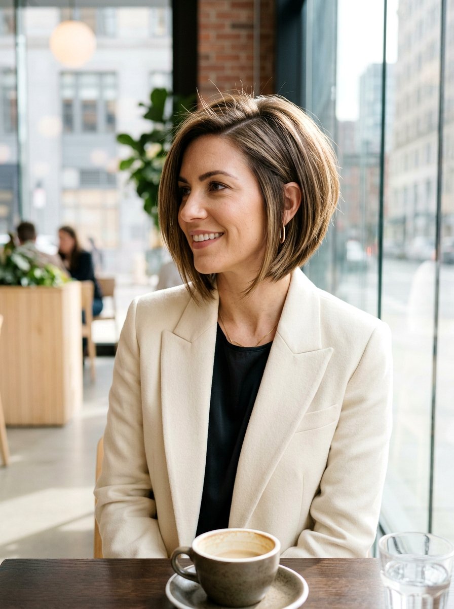 Straight Layered Bob With Side Part - 20 straight haircut with soft layers - 20 straight haircut with soft layers