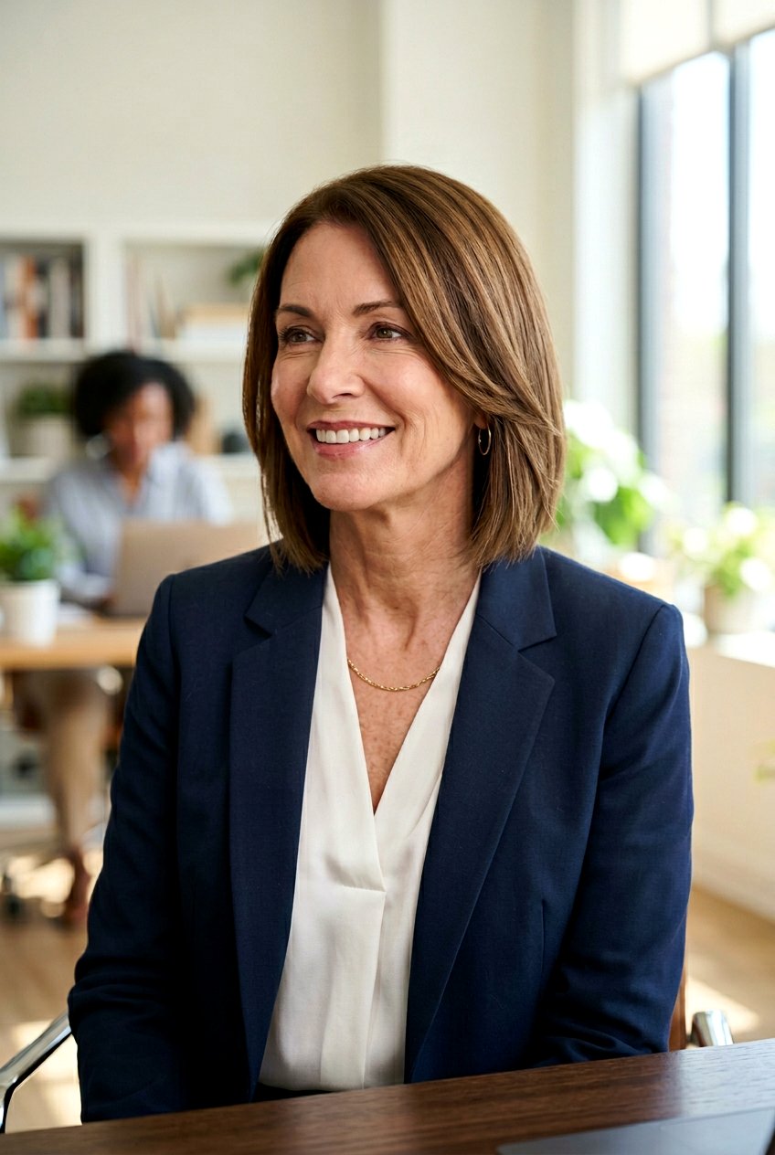 Straight Layered Hair With Face Frame - 20 layered haircut for women over 50 with round face - 20 layered haircut for women over 50 with round face