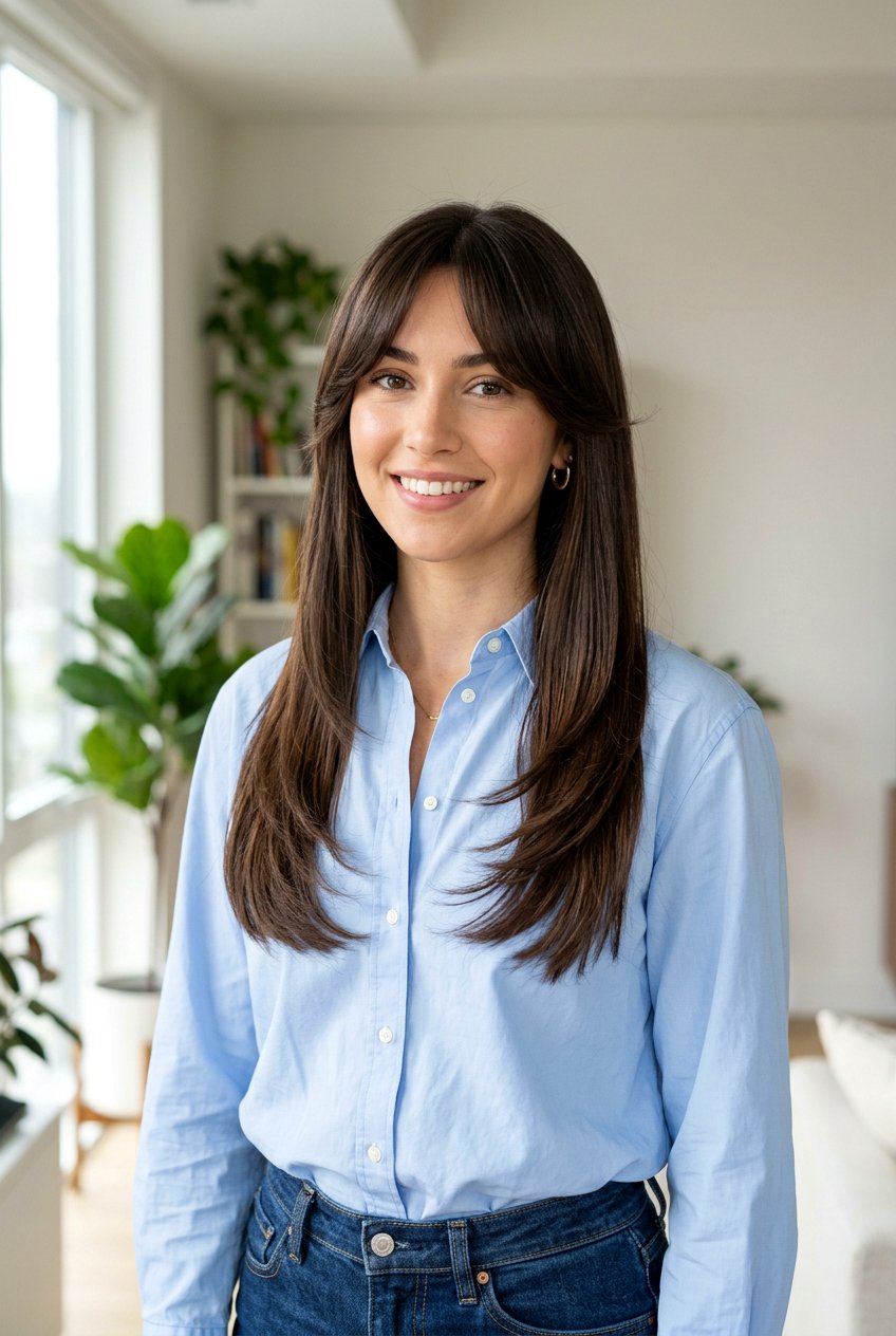 Straight Layered Haircut With Curtain Bangs - 20 modern layered haircut with curtain bangs - 20 modern layered haircut with curtain bangs