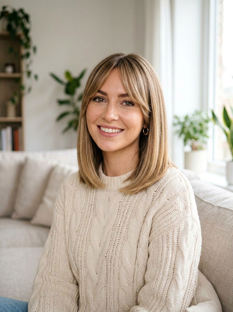 Straight Lob With Long Curtain Bangs - 20 straight lob with curtain bangs - 20 straight lob with curtain bangs