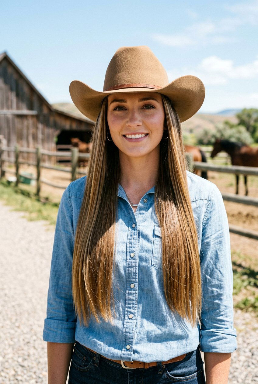 Straight Long Cowgirl Hair - 20 cowgirl hairstyles - 20 cowgirl hairstyles