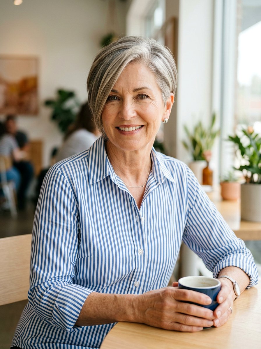 Straight Long Pixie Cut For Older Women - 20 polished office hairstyle for older women - 20 polished office hairstyle for older women