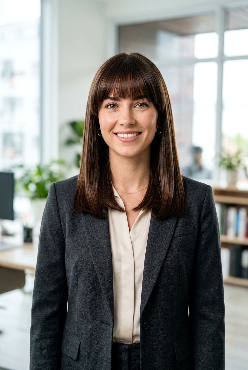 Straight Medium Hair With Bottleneck Bangs - 20 bottleneck bangs for medium hair women - 20 bottleneck bangs for medium hair women