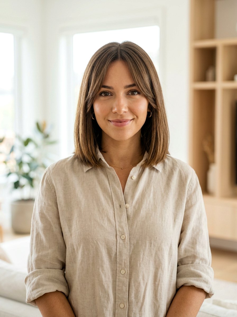 Straight Middle Part Bob With Curtain Bangs - 20 sleek straight bob with bangs - 20 sleek straight bob with bangs
