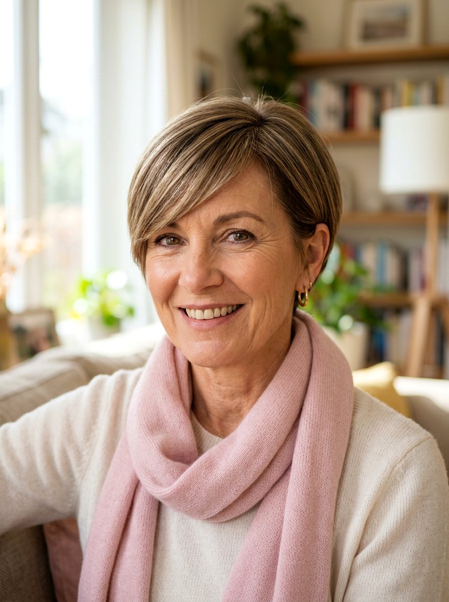 Straight Pixie Bob With Side Sweeps - 20 straight pixie bob for mature women - 20 straight pixie bob for mature women