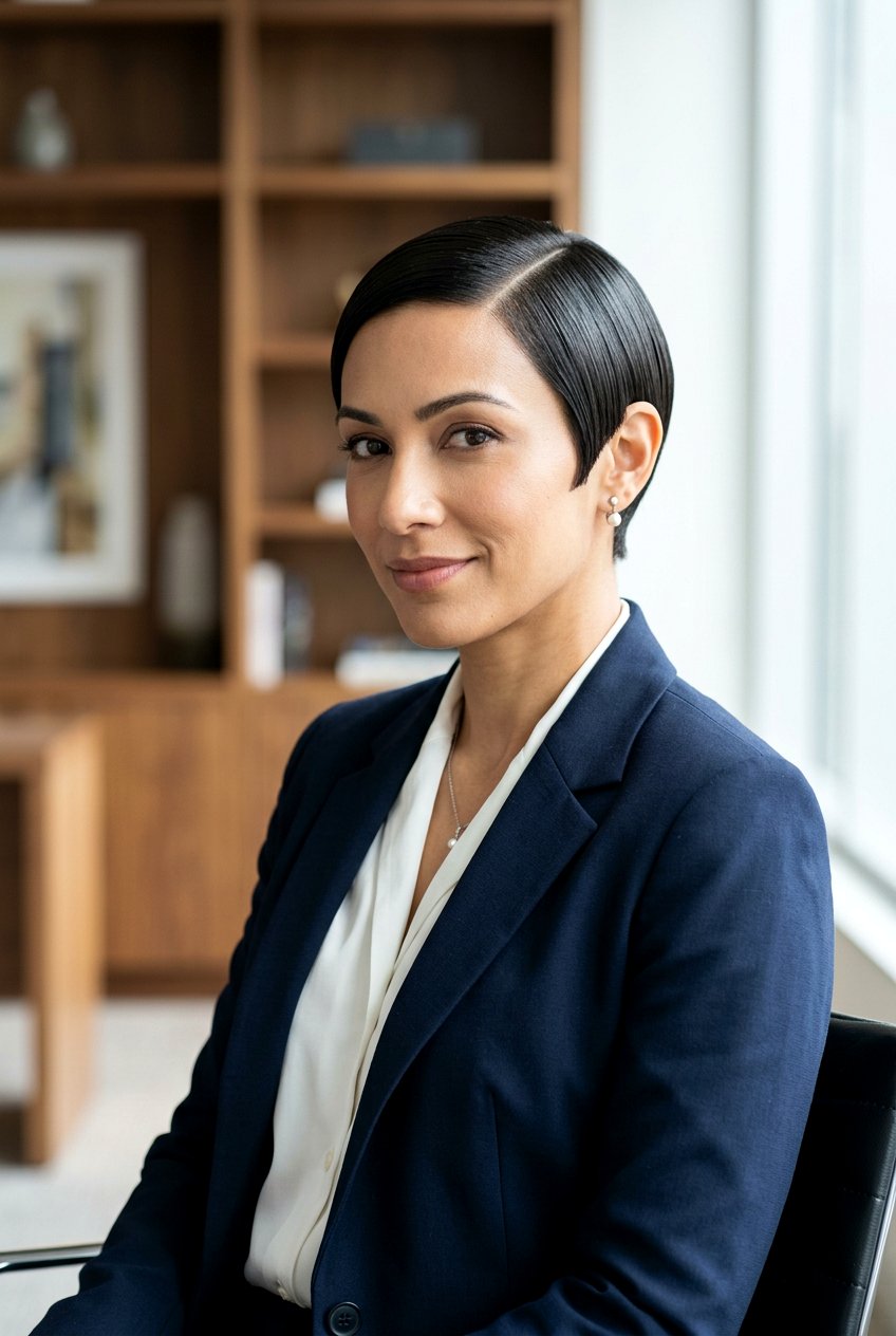 Straight Pixie Cut With Sleek Finish - 20 classic pixie cut for women - 20 classic pixie cut for women