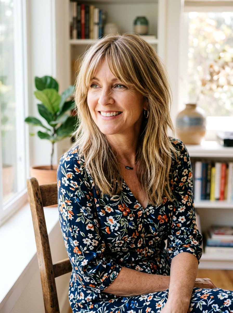 Straight Shag With Curtain Bangs - 20 straight shag haircut for women over 50 - 20 straight shag haircut for women over 50