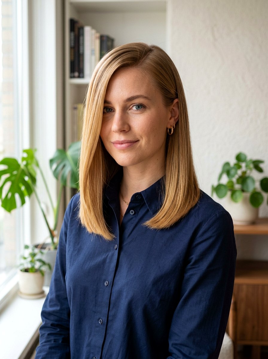 Straight Shoulder Length Hair With Deep Side Part - 20 no fuss interview hairstyle for women - 20 no fuss interview hairstyle for women