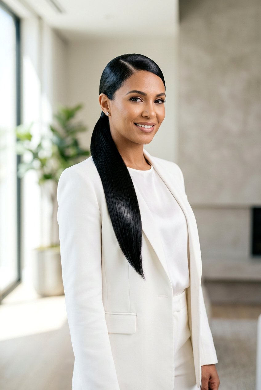 Straight Side Part Ponytail - 20 professional ponytail with side part - 20 professional ponytail with side part