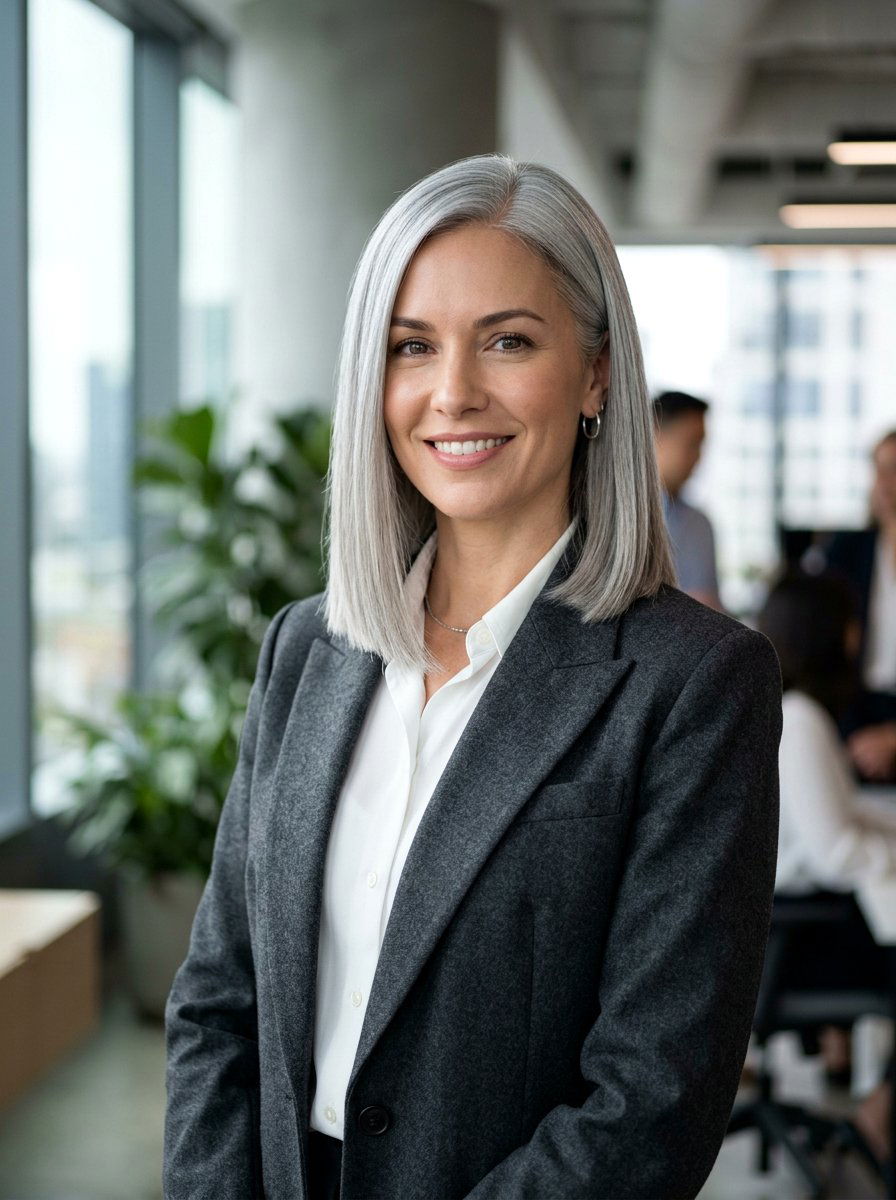 Straight Silver Lob Haircut - 20 silver lob haircut for women - 20 silver lob haircut for women