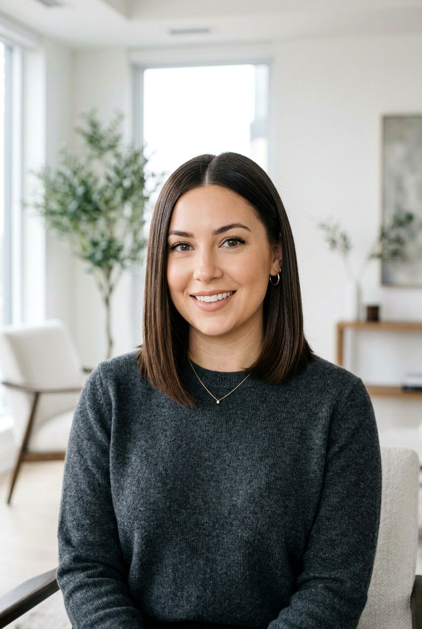 Straight Sleek Collarbone Bob for Round Face - 20 collarbone bob for round face