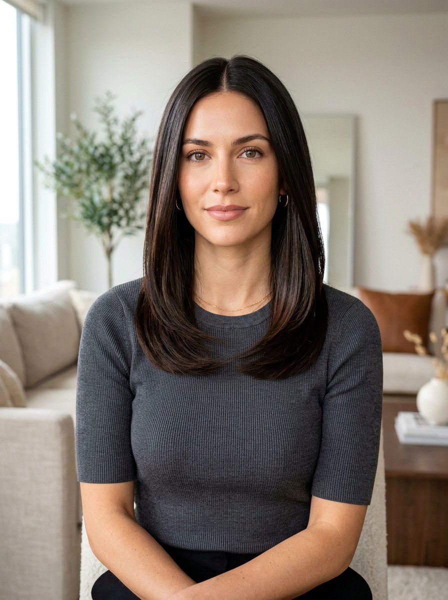 Straight Sleek Medium Layered Haircut - 20 polished medium layered haircut - 20 polished medium layered haircut