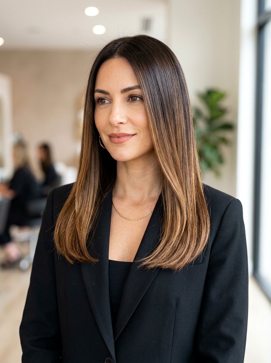 Straight Walnut Brunette Caramel Balayage - 20 walnut brunette with caramel balayage - 20 walnut brunette with caramel balayage