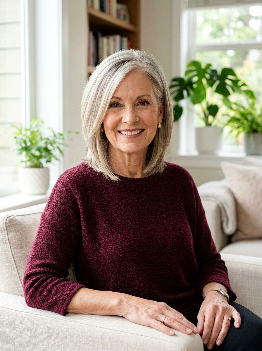 Straight Wedge Cut for Older Women - 20 straight haircut for women over 60 - 20 straight haircut for women over 60