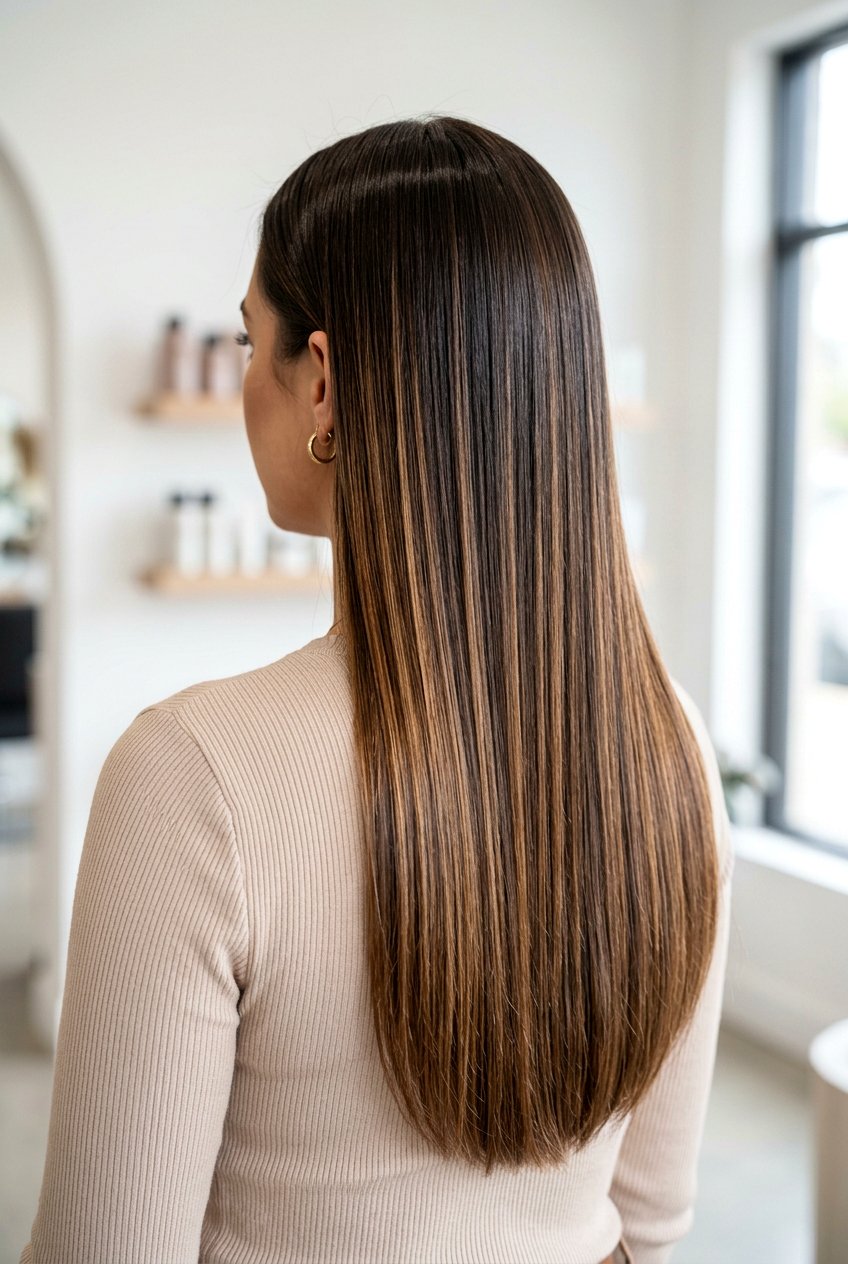 Straight dark brown hair with caramel balayage - 20 dark brown hair with caramel balayage - 20 dark brown hair with caramel balayage