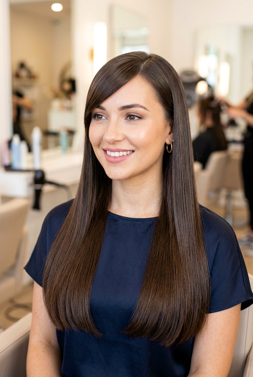 Straight hair side bangs - 20 side swept bangs hairstyles - 20 side swept bangs hairstyles