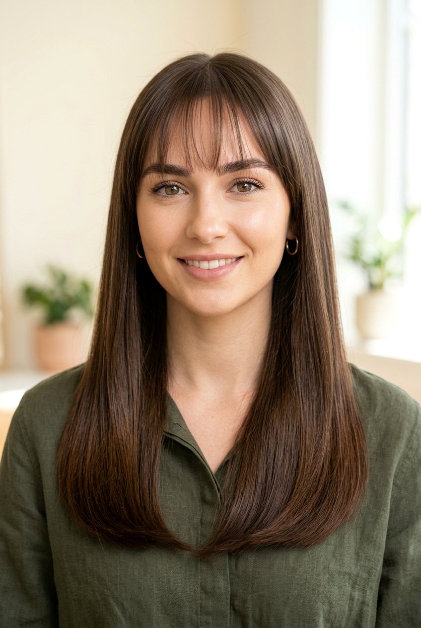 Straight hair with see through bangs - 20 korean see through bangs - 20 korean see through bangs